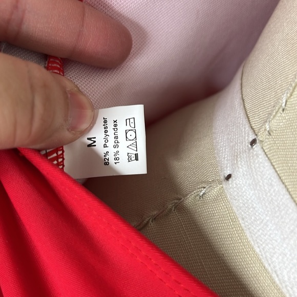 Retro Stage Red 30's Pin Up Retro Halter Plunge One Oc Swim Suit Bathing… - Picture 5 of 6